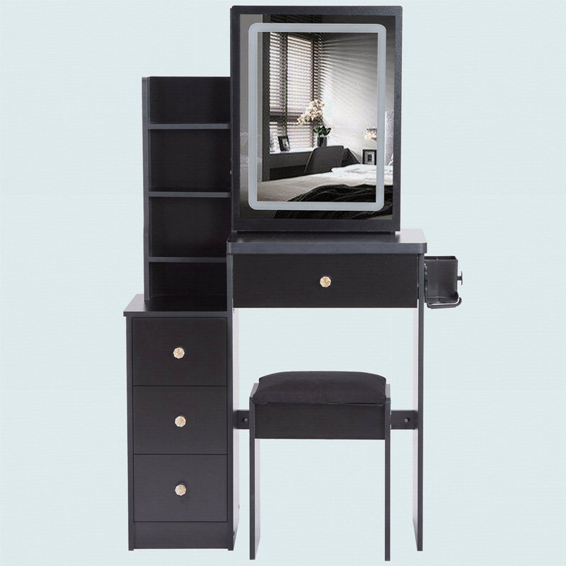 Tabouret de chevet 29,2 po, Noir