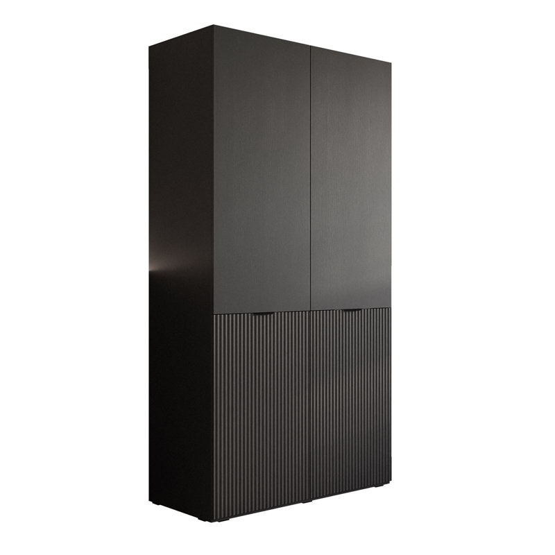 Manufactured Wood Wardrobe, Black Graphite
