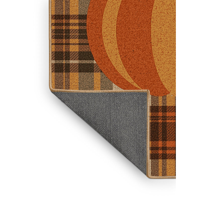 Soft Plush Eslinger Halloween Modern & Contemporary Abstract Area Rug in Brown – LightBrown Binding, 4x6