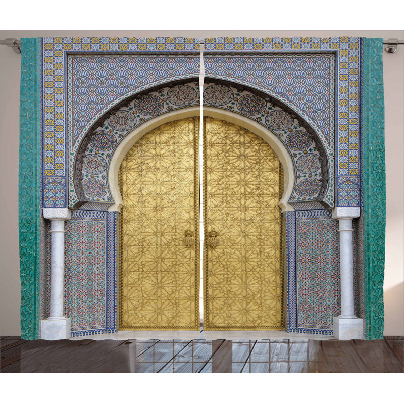 Moroccan Semi-Sheer Rod Pocket Curtain Panels, 54" x 90"