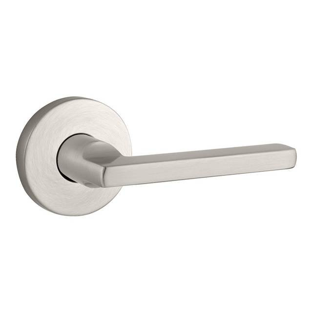 Square Passage Door Lever with Contemporary Round Rose, Venetian Bronze, Right, Privacy (Bed & Bath)