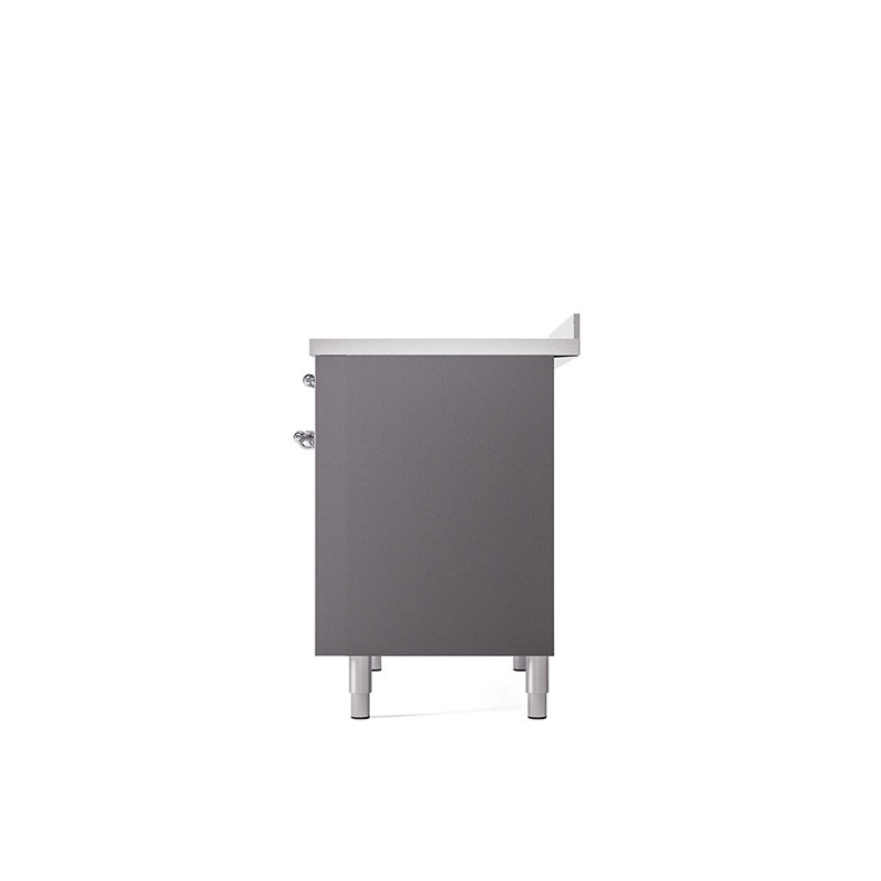 ILVE Nostalgie II Series 40 inch Induction Range with 6 Induction Elements (Solid Door), Graphite Matte/Chrome