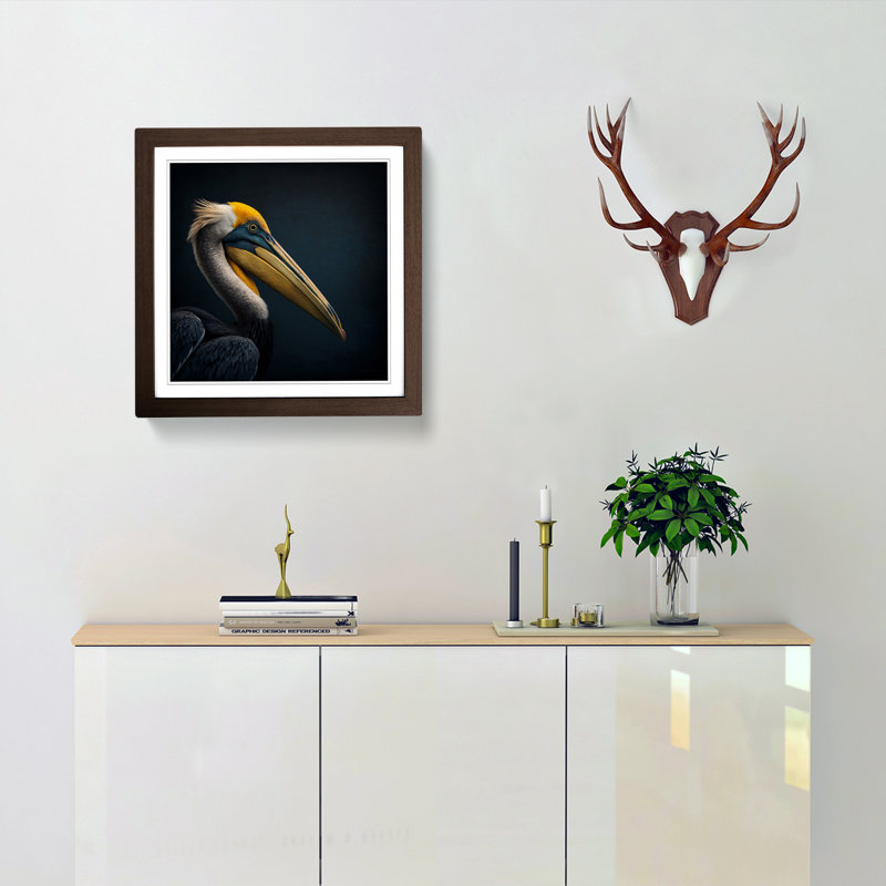 Pelican Bauhaus - Single Picture Frame Print on Wood, Walnut