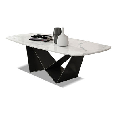 White Marble Rectangular Coffee Table