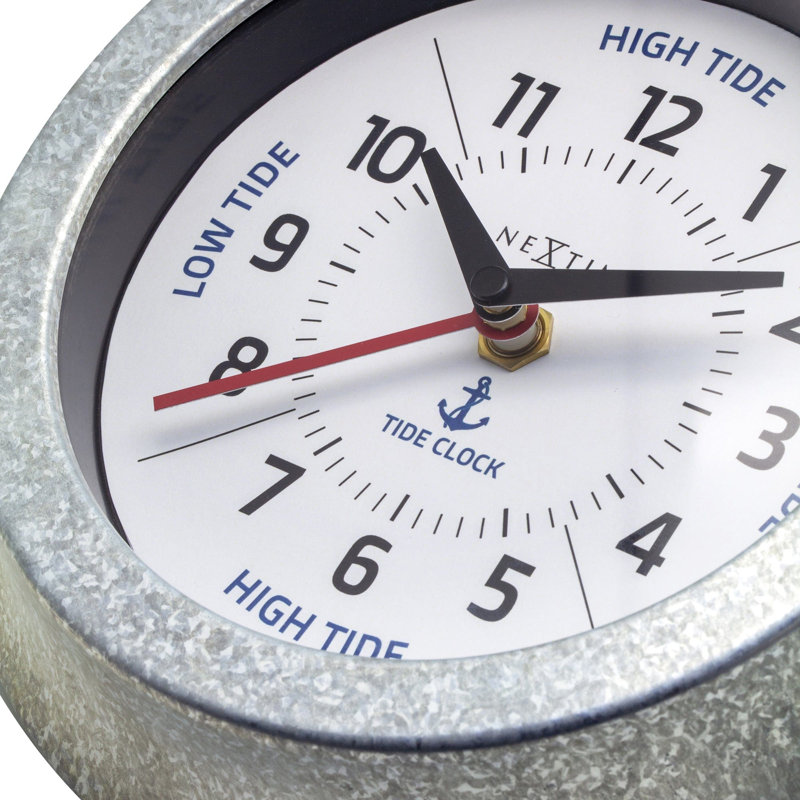 Metal Wall Clock, Silver/White