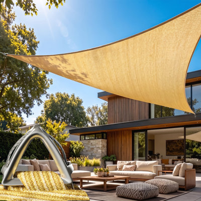 Amgo Pro Ring Triangle Sun Shade Sail 260 GSM Heavy Duty