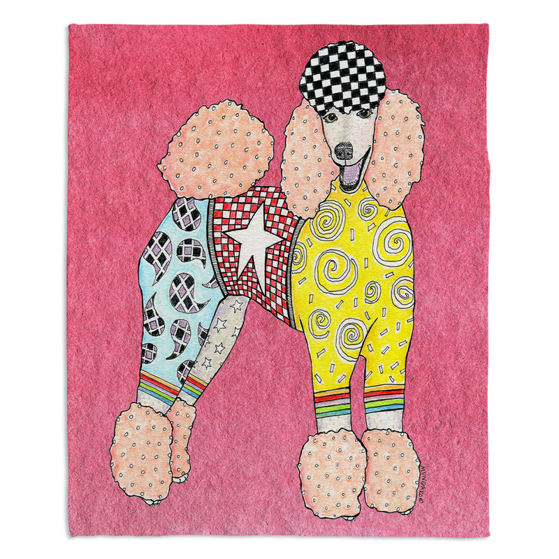  Couverture pour chien Schnauzer, 51 po x 60 po, Rose, Caniche