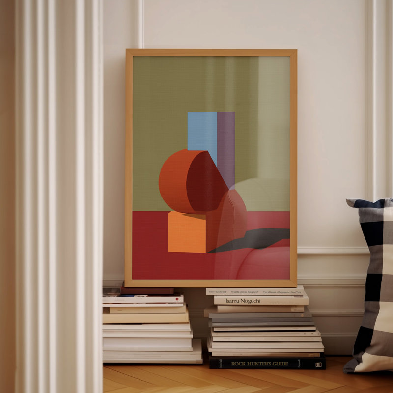 Form and Structure No. 04: Geometric Abstract Art Print, 18x24 in, Natural-Oak