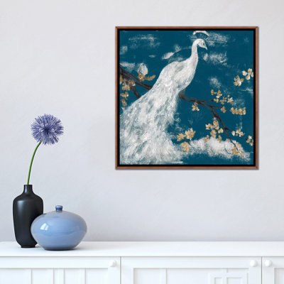 "White Peacock on Indigo I" par Jennifer Goldberger-impression