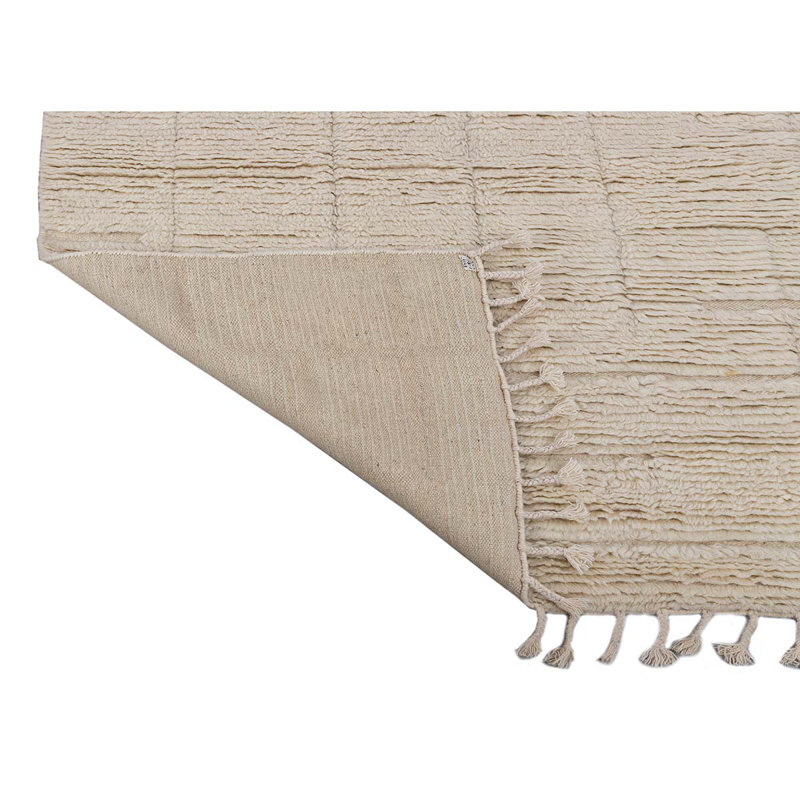 Wool Area Rug in Cream, Rectangle 8' x 10'