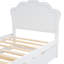 Lit plateforme simple en bois avec tête de lit et lit gigogne à fonction mobile, lit gigogne blanc