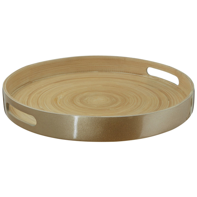 Kyoto Bamboo Tray, 4" H x 30" W x 29" L, Gold