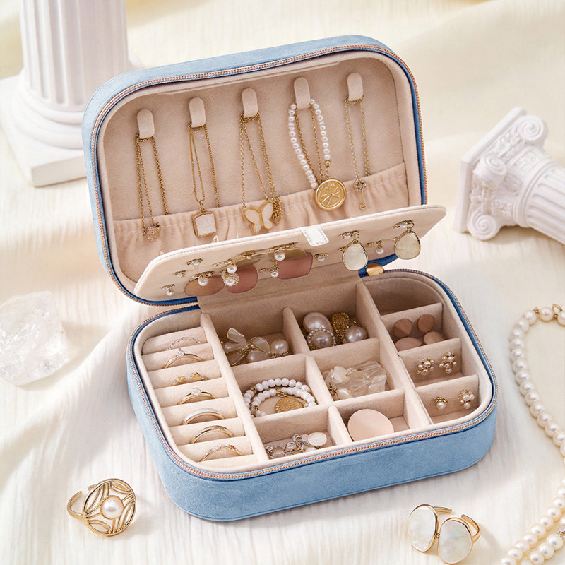 Jewellery Box + Dividers, Blue