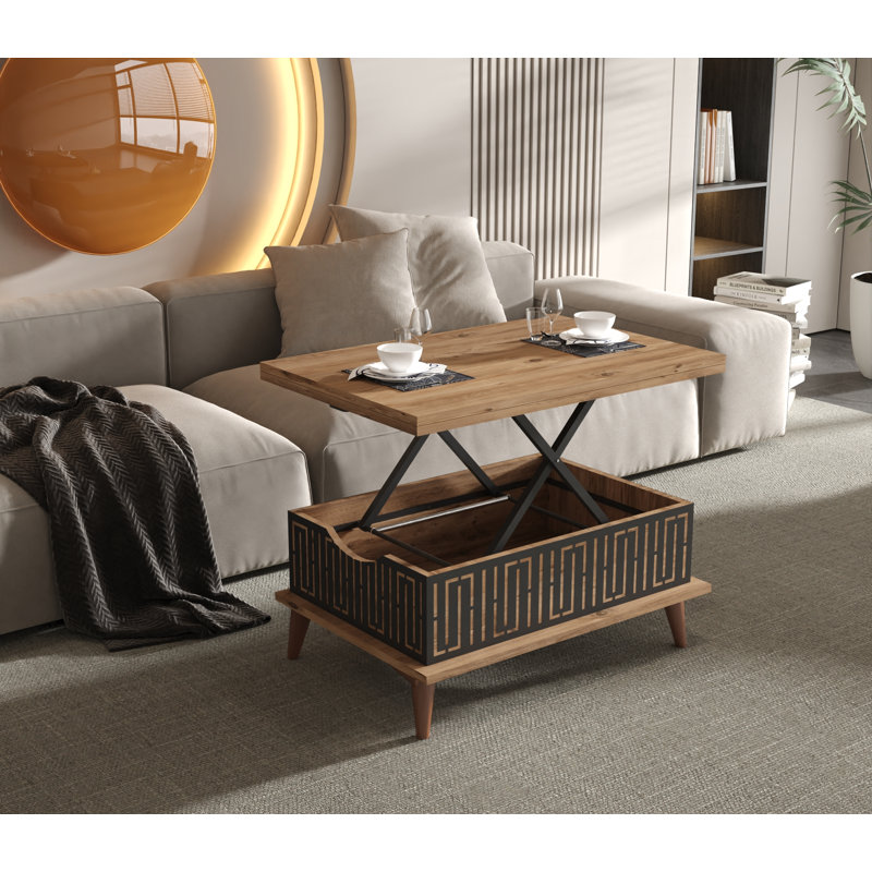 Arminta Lift Top Four Leg Coffee Table with Storage