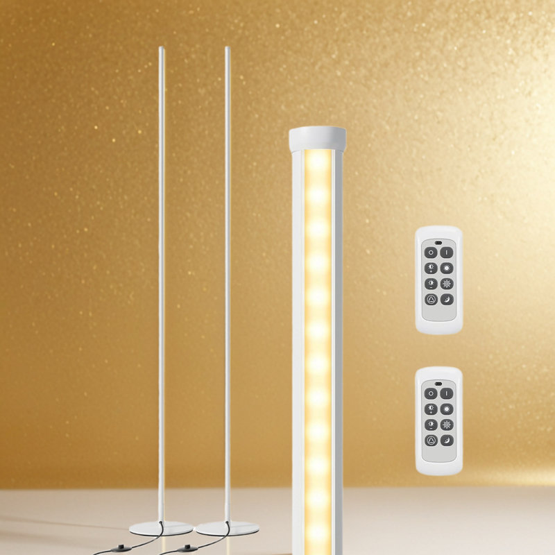 Minimalist LED Corner Floor Lamp With Remote, Dimmable Mood Light, Adjustable Color Temperature, Modern Standing Lamp For Living Room And Bedroom