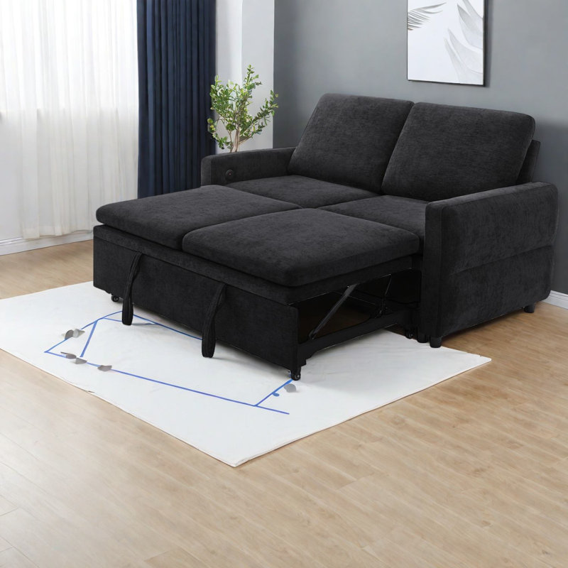 Canapés multifonctionnels, canapé-lit moderne en chenille 62,75 pouces pour la maison