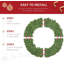 Couronne de Noël artificielle pré-illuminée de 122 cm (48 po), couronne de fêtes avec nœud rouge 3D pour la décoration intérieure et extérieure
