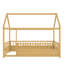 Lit simple naturel avec structure haute en bois et clôture, structure en pin, structure stable, amusante pour-1536946228