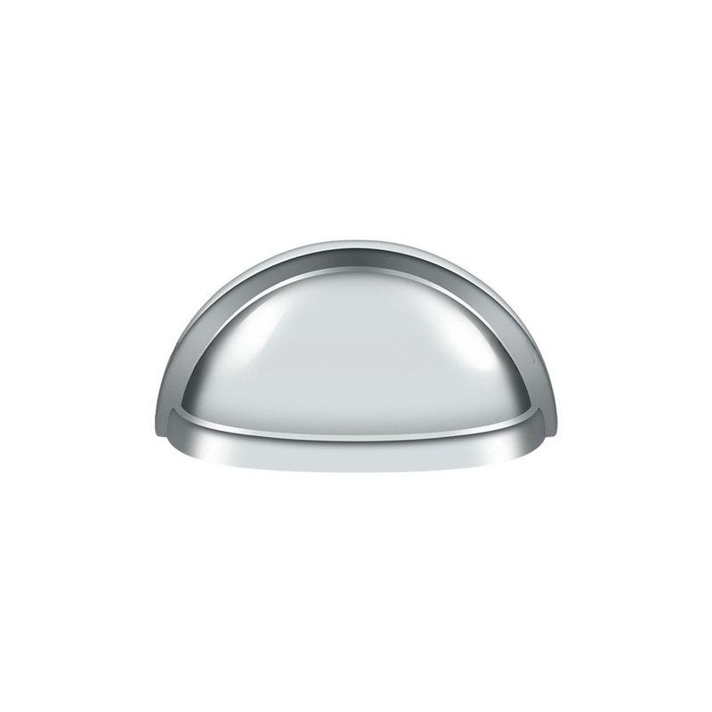 Poignée coquille ovale Deltana K43U26 3-1 / 2 po; finition chrome brillant, Chrome poli
