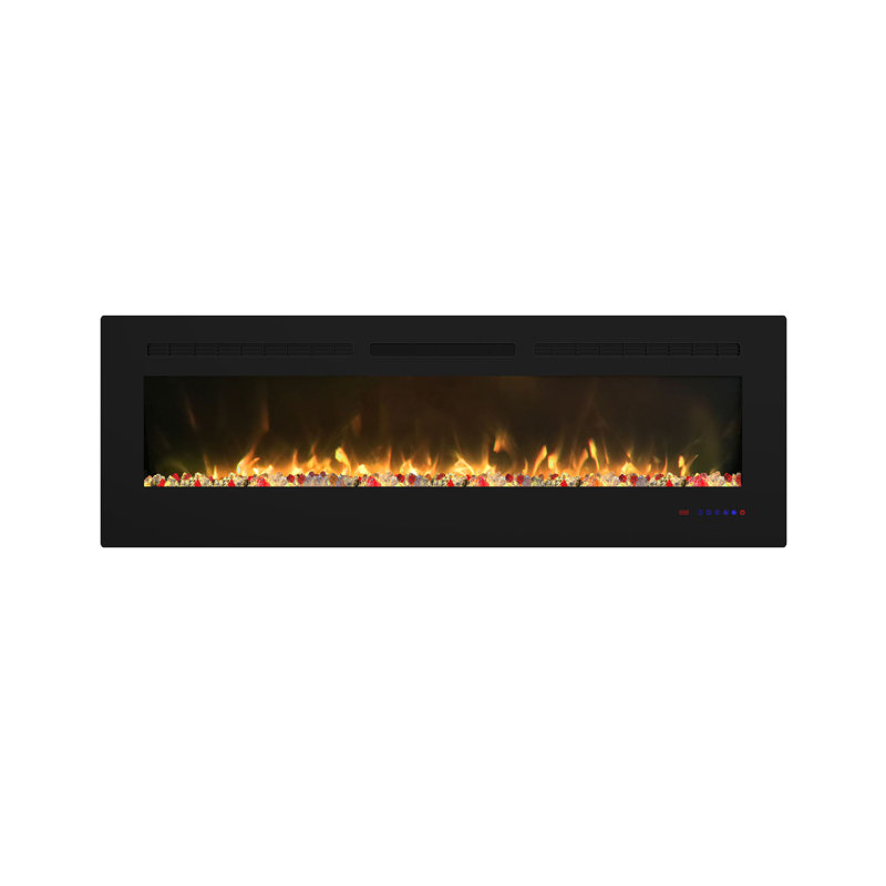 Mcguigan Black Electric Fireplace with 5100 BTU, 17.72" H x 60" W x 5.51" D