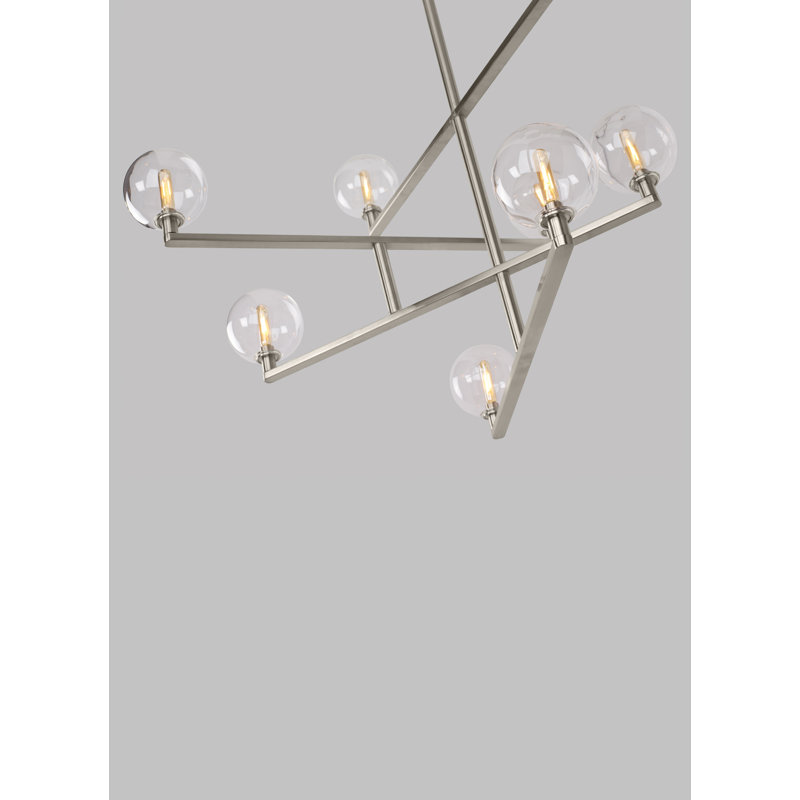Gambit 8 - Light Chandelier, Satin Nickel, No