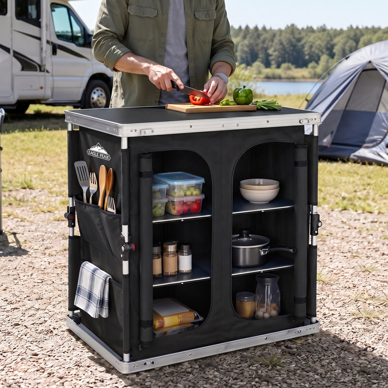 Table de camping double EAGLE PEAK, Noir