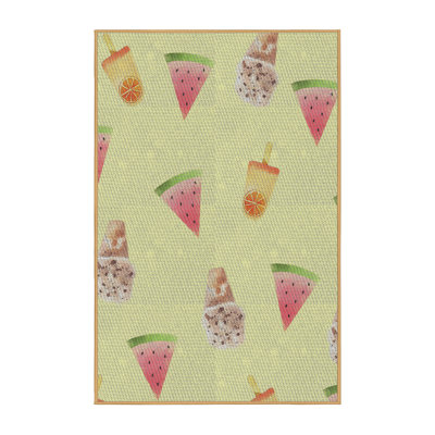 Tapis crème/rose à motifs