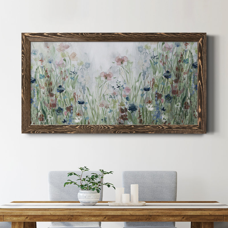 Wildflower Fields - Peinture sur toile encadrée, Noyer