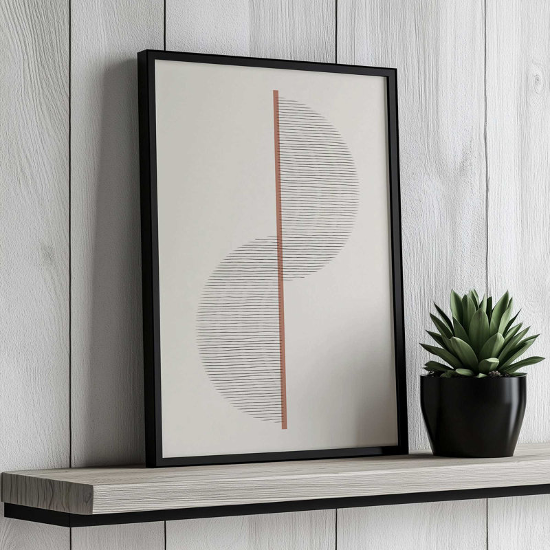 «Geometric Composition II» par Alisa Galitsyna, reproduction d'art, H 48 po x l 32 po, Doré