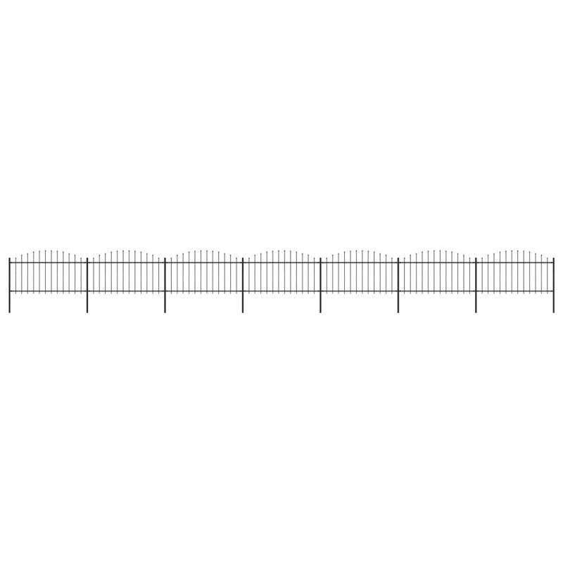 Almaville Black Metal Fence Panels, 59.1cm H x 468.5cm W x 1.96cm D