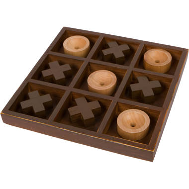 American Art Decor 2 Player Wood Tic Tac Toe