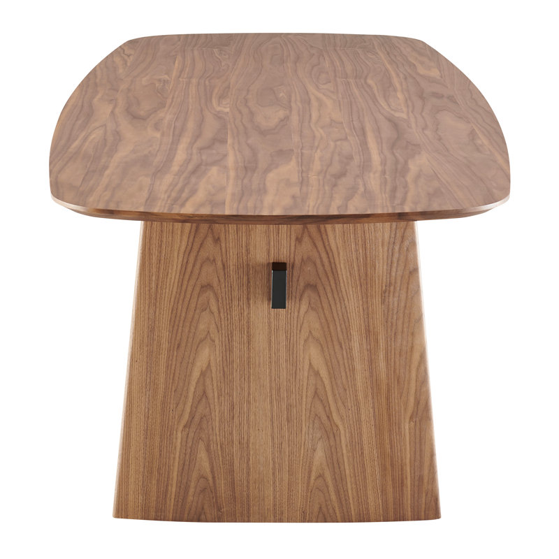 Chorlette Table Top And Base In Walnut With Matte Black Cross Bar