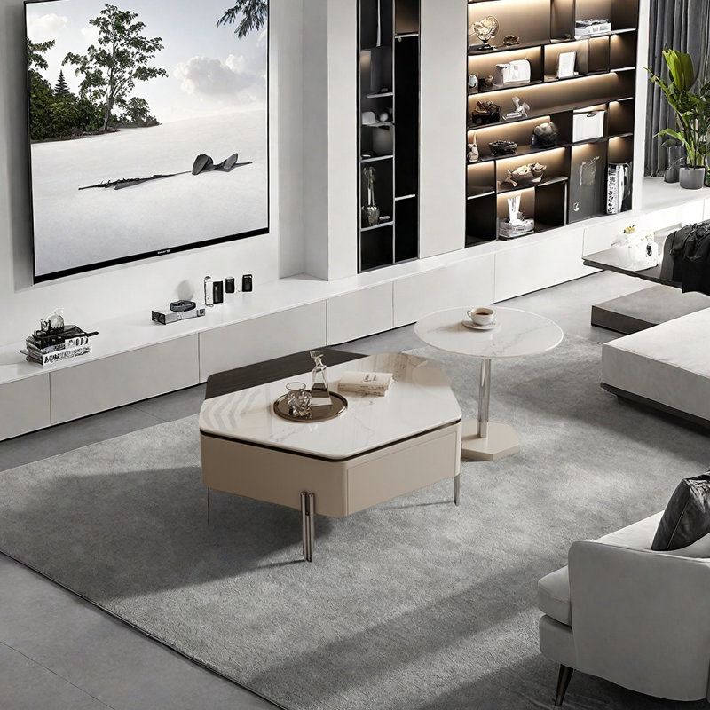 Table basse et table d'appoint Modern, Brun / Blanc
