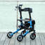 HOMCOM Folding Rollator Walker with Seat Backrest Bag 4 Wheels-107174674