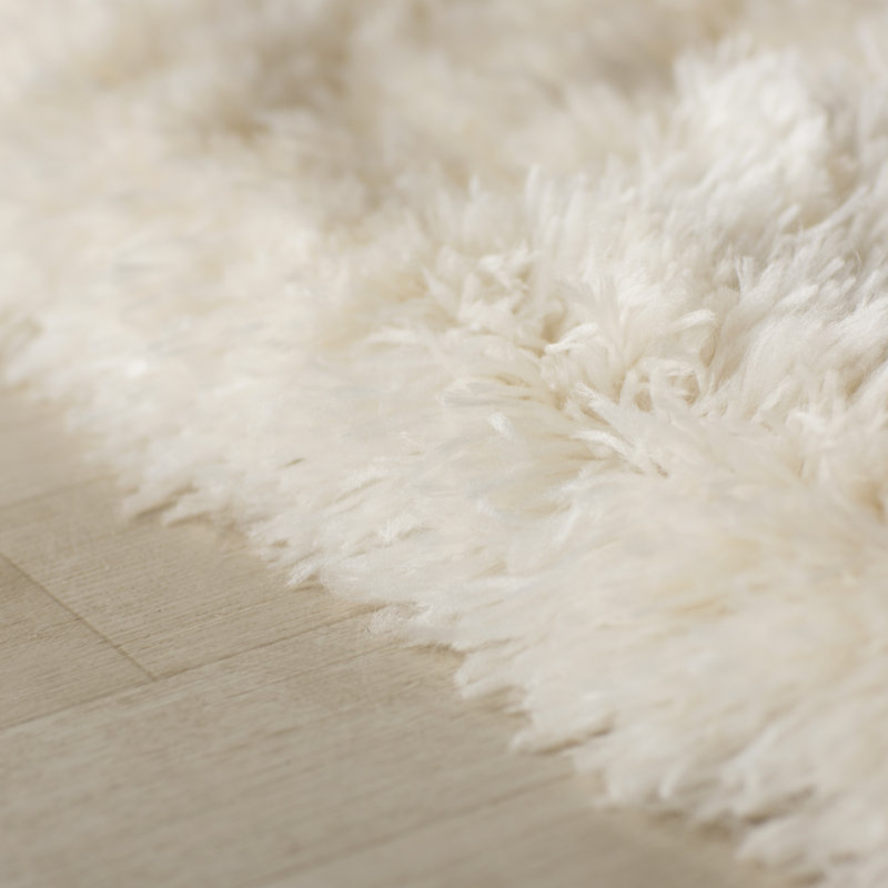 Groover Handmade Solid Shag Performance Ivory Rug, Rectangle 9'6" x 13'6"