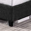 Grand lit tapissier gris anthracite
