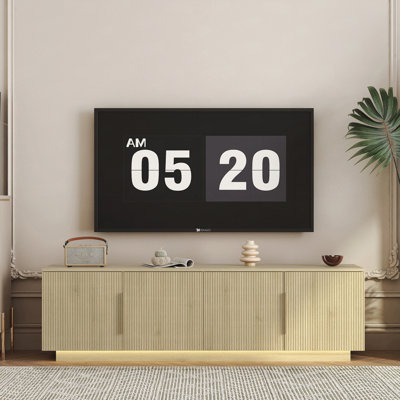 Modern TV Stand with 16-Color LED Lighting and Spacious Storage