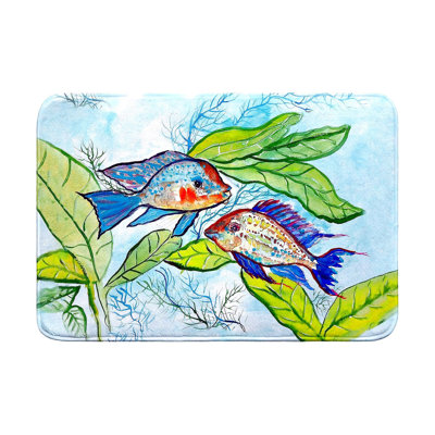 Paire de tapis de bain poisson