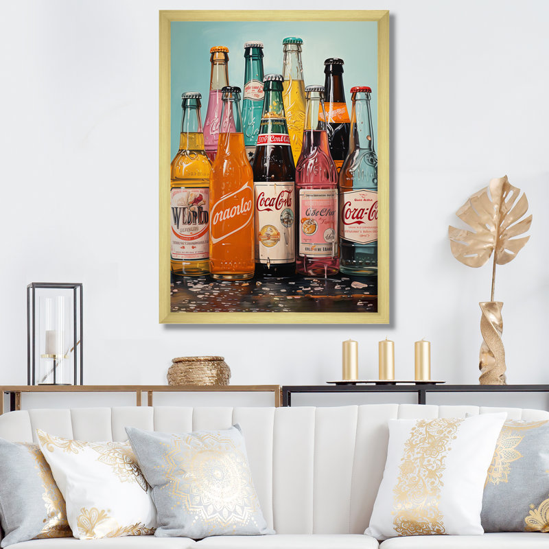 Bryonwood Pop Art 1950S Cocktail Emotion IV sur toile, H 20 po x l 12 po x P 1 po, Encadrement doré