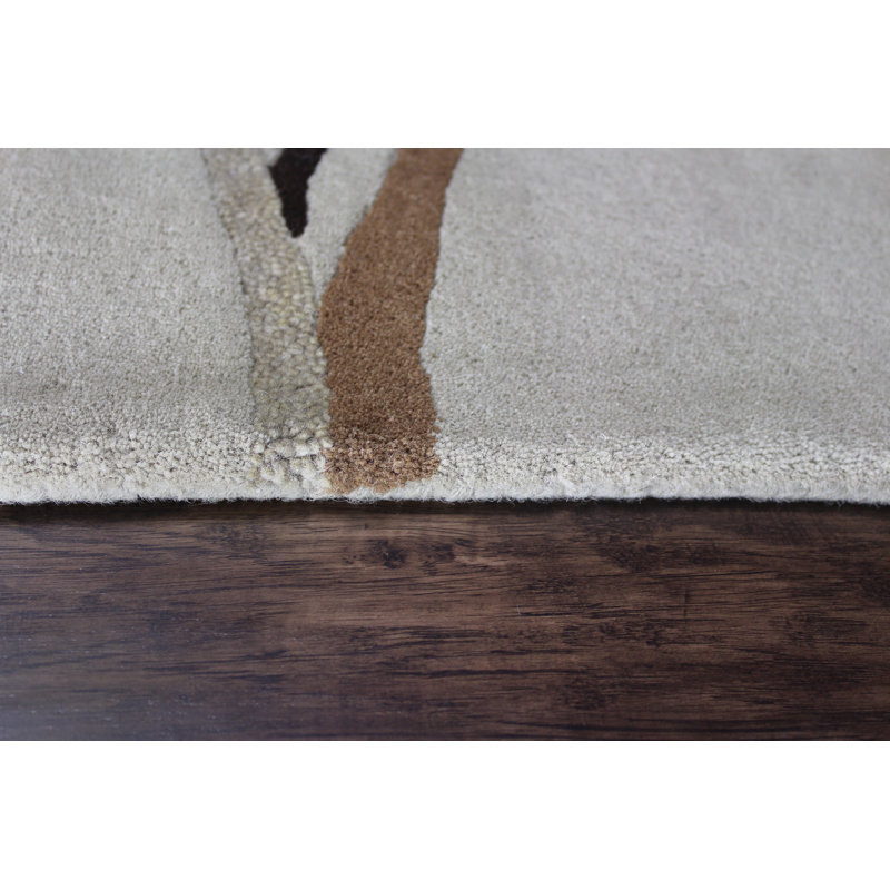 Belen Wool Abstract Indoor Rug, Rectangle 5' x 8'