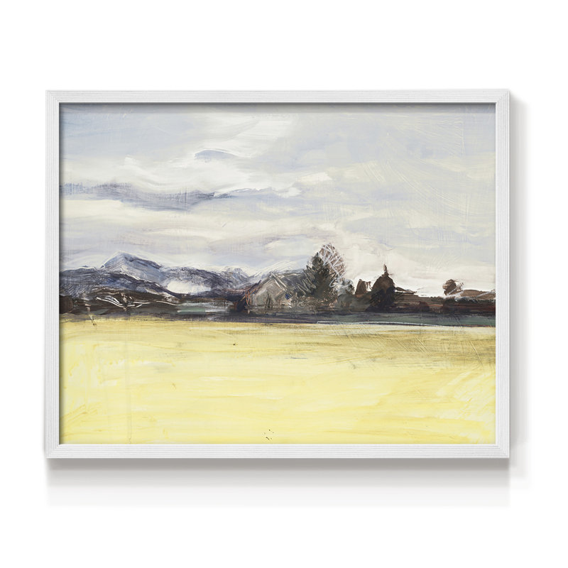 GREY HOUSE IN BLUE - Imprimé encadré - réversible, H 22 po x l 28 po, Blanc
