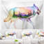 Tapisserie d’exposition à double exposition en polyester animal loup avec accessoires suspendus inclus-28489396