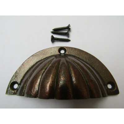 Fluted Cup Pull Handle Antique on Iron