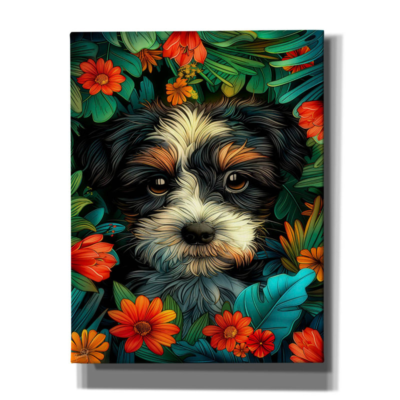 «Epic Graffiti» «Bella's Babies - Buster» par RomantzArt, art mural sur toile, H 34 po x l 26 po x P 1,5 po