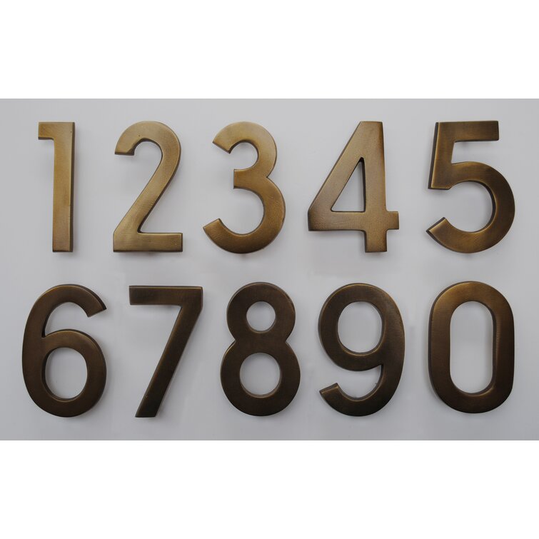 Ecco E4N Transitional House Number, Brass, One size