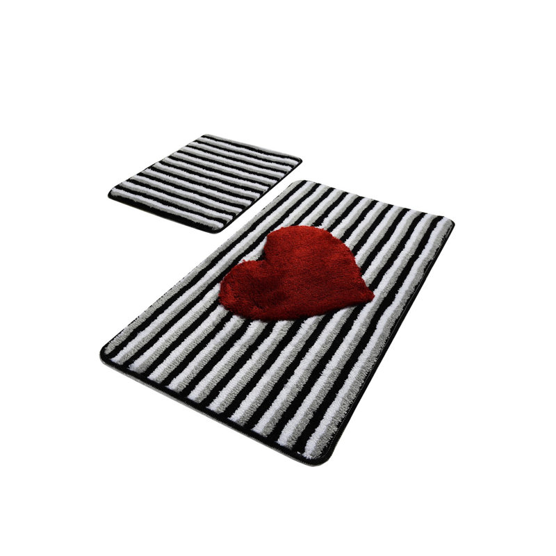Acrylic Bathmat Set (2 Pieces), Antibacterial & Non-Slip, 19.7 x 23.6 inches & 23.6 x 39.4 inches | 100% Acrylic, Pile Height: 0.7-1.2 inches | Machine Washable, Soft & Durable for Your Bathroom Decor