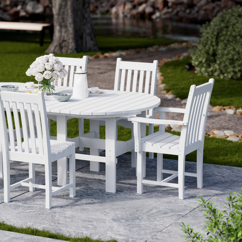 Classic 7-Piece 44" x 84" Dining Set, White