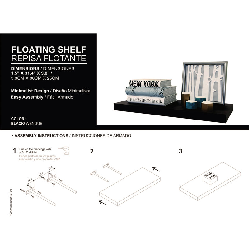 Floating Shelf, Black