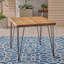Table de patio industrielle en bois et métal