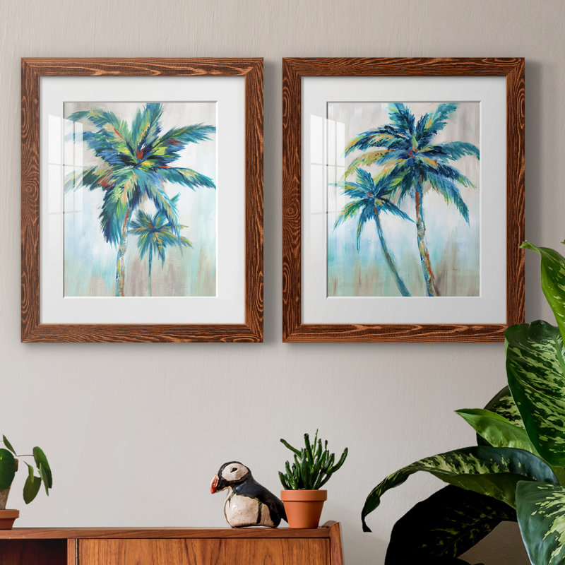 «Bright Breeze I», ensemble de reproductions d'aquarelles conçues par J Paul, Impression encadrée avec passe-partout, Érable